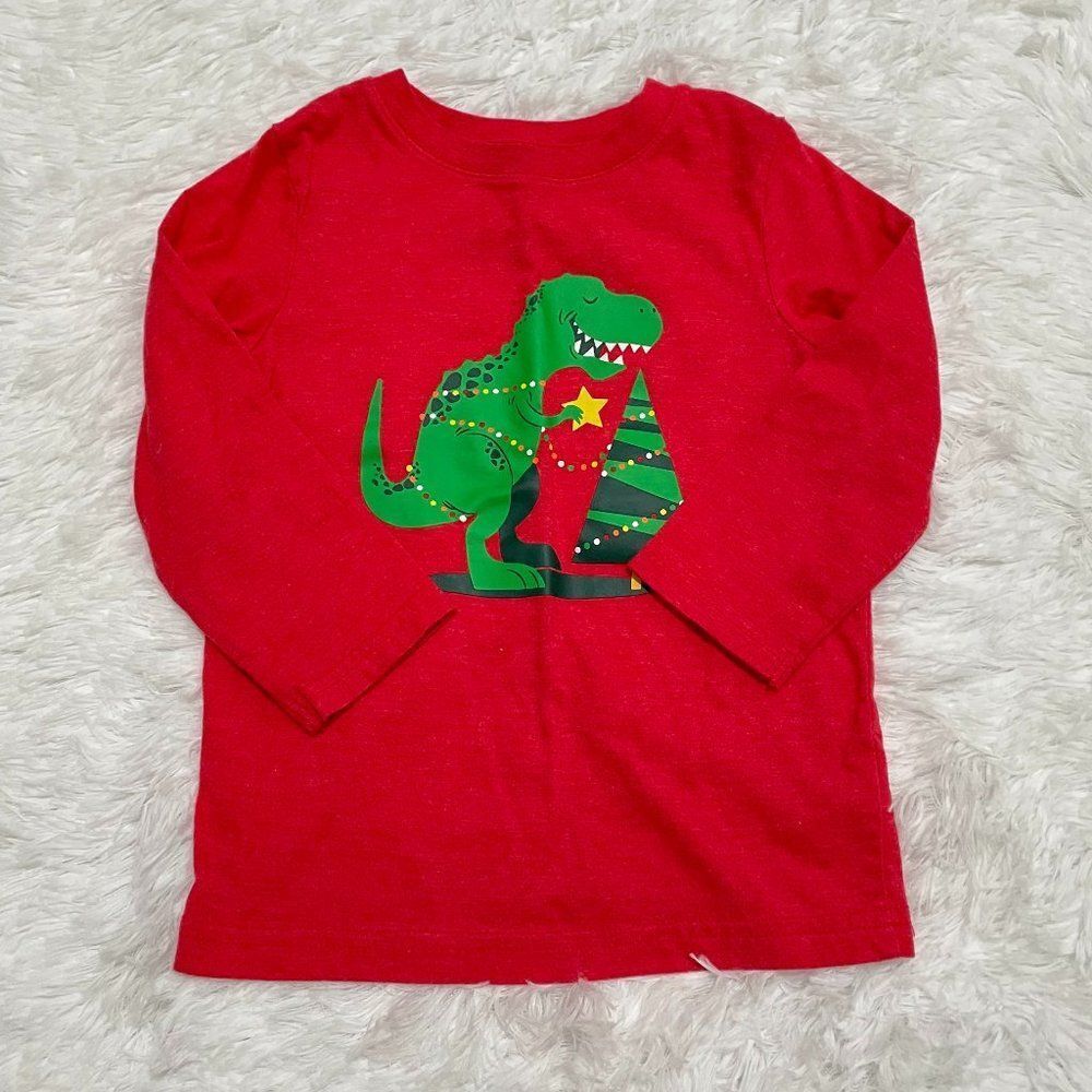 3/$10 Toddlers Cat and Jack Red Christmas Long Sleeve Top Size 2T